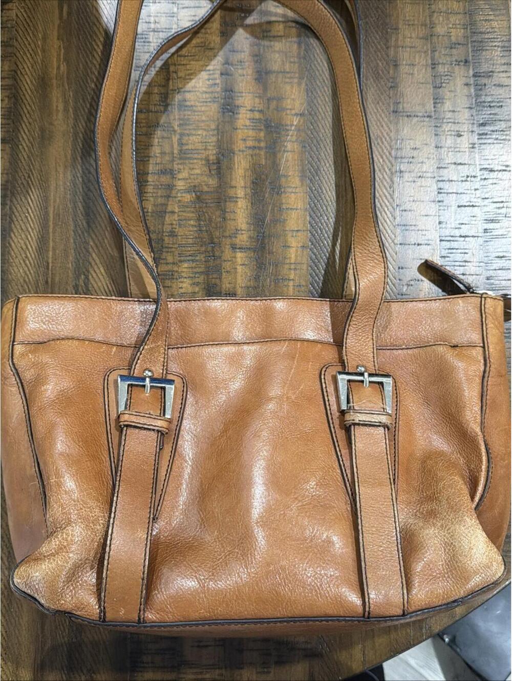 Vintage Etienne Aigner Brown Cognac Leather Shoulder Bag Purse